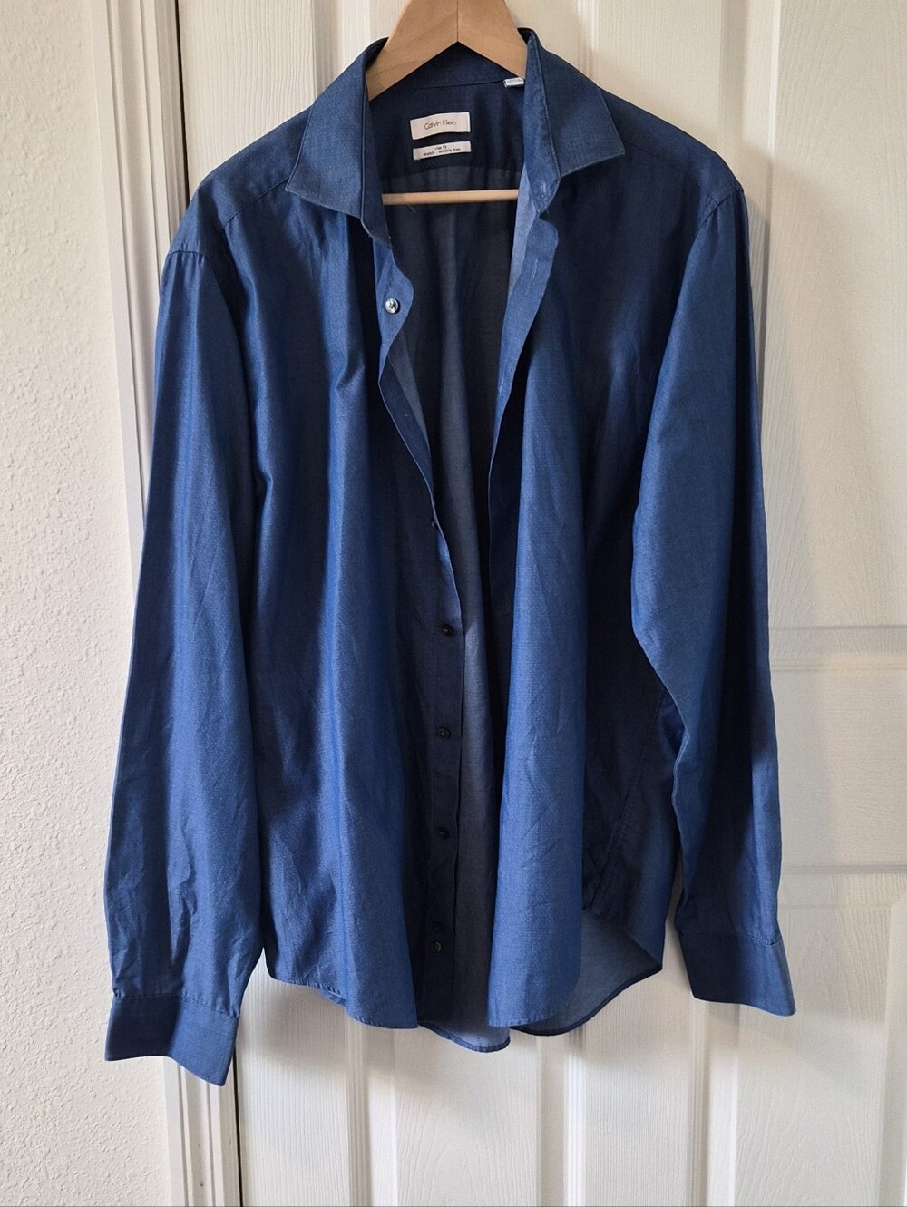 Calvin Klein Navy Blue Lightweight Button-Up Shirt